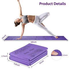 Foldable Yoga Mat for Women, Non Slip Exercise Mat for Home Gym, 5mm Travel Y…