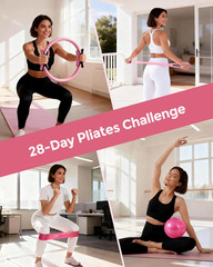 Home Pilates Essentials Kit for Women, Magic Circle Pilates Equipment Ring and B