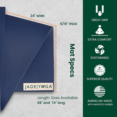 Jade Fusion Yoga Mat, Luxurious Comfort & Sturdy Workout Mats for Home Gym, 68″