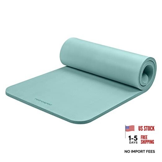 Blue Ridge 1″ Thick Solana Yoga Mat – Non-Slip Strap – 1″ Thick