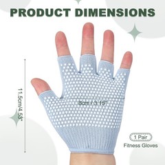 Yoga Gloves Non Slip Fingerless Pilates Gloves Blue