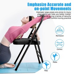 Foldable Backless Yoga Chair with Resistance Band for Abs & Core, Flexibility…
