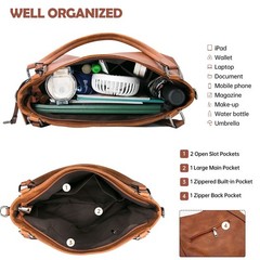 Long Keeper Vegan Leather Tote Handbags Women Large Capacity Hobo Shoulder Ba…