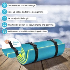 Multifunctional Floating Mat Straps With Quick Release Buckles, Large, Black