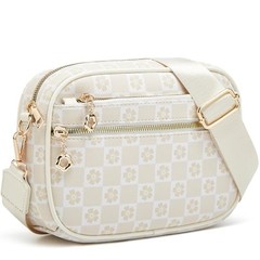 Crossbody Purse for Women Small Crossbody Bags Checkered Beige Minimalism