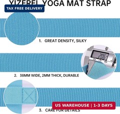 2 Packs Yoga Mat Strap for Carrying, Yoga Mat Carrier, Adjustable Yoga Mat Sling