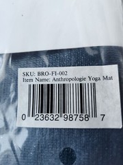 Anthropologie Travel Yoga Mat Blue Motif 24″ X 68″ New In Packaging