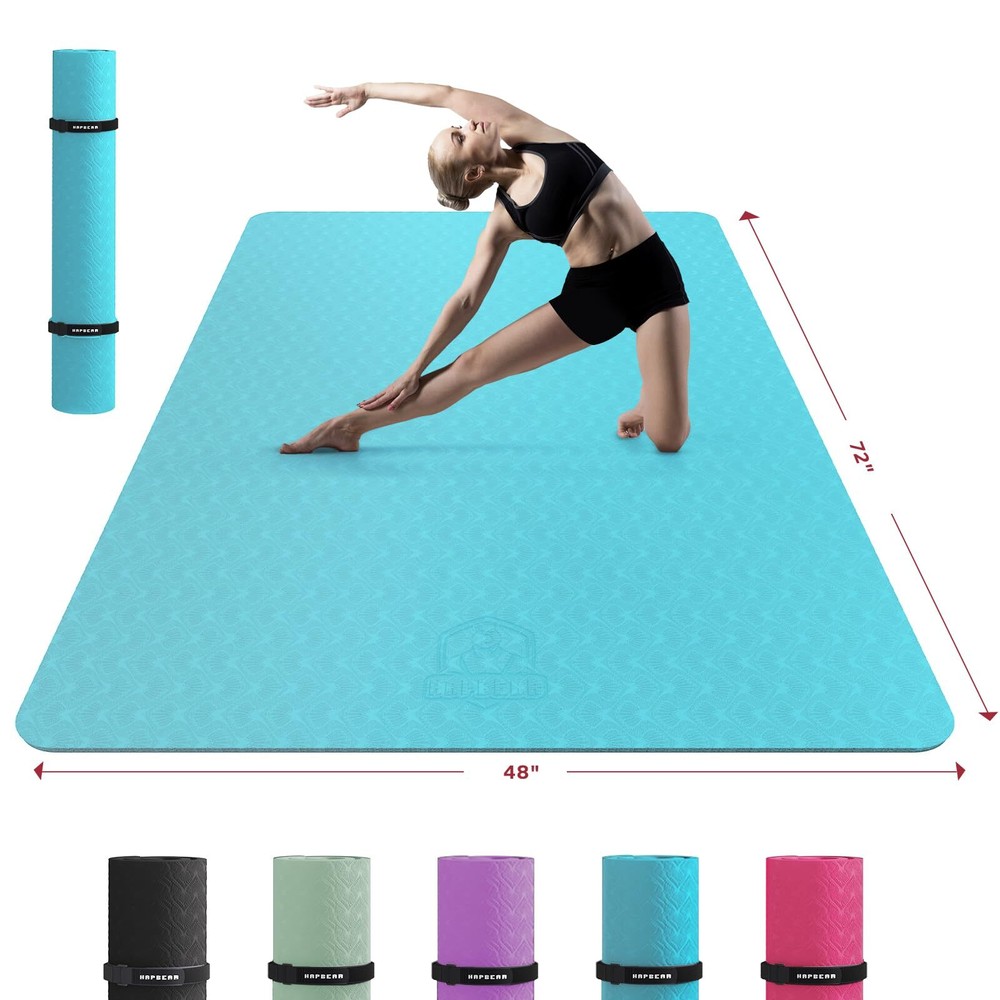 Extra Large Yoga Mat – 72″x48″/78″x54″x6mm (1/4 inch), Non-Slip, Durable, Eco…