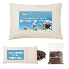 USlixury Organic Buckwheat Pillow for Sleeping with Extra Organic Pillowcase …