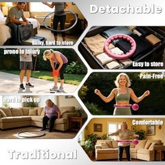 Weighted Hula Infinity Fitness Hoop for Adult Weight Loss, 2 in 1 Smart 28-Pink