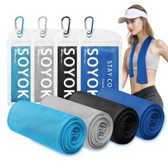 4 Packs 40 inches by 12 inches, Light Blue/Light Grey/Black/Royal Blue