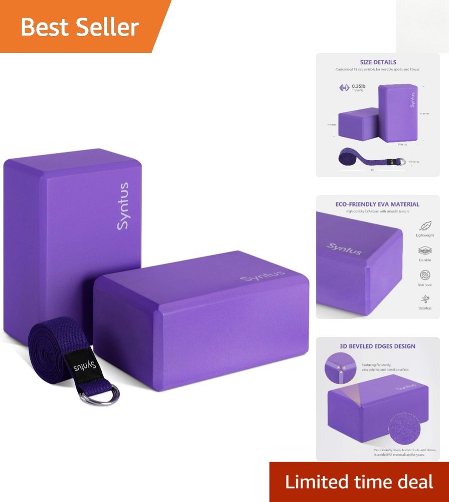 Versatile Yoga Blocks and 8FT Strap – Perfect for Stretching and Toning Workouts
