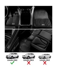 3W Floor Mats Compatible for Lincoln MKC 2015-2019, TPE All Weather Floor Lin…
