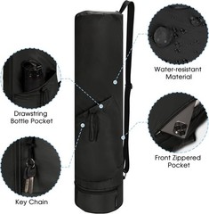 Yoga Mat Bag, Full Zip Cargo Yoga Mat Carrier Bag with Drawstring Water Bottl…