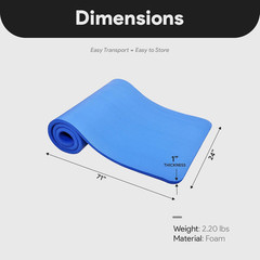 Balancefrom Yoga Mat, 1-Inch Extra Thick High Density Exercise Mat, Anti-Tear Ex