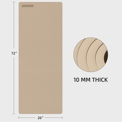 10 mm Yoga Mat 72″x26″ TPE Non-Slip Exercise Mat 0.4″ Thick, Easy-to-Carry Fi…