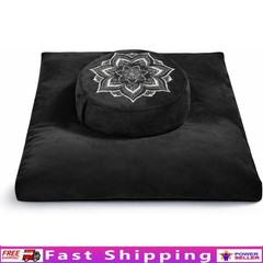 Velvet Floor Pillow Buckwheat Memory Foam Cushion Adjustable Yoga Meditation New