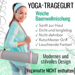 Premium Yoga Mat Sling Strap – Extra Soft & Thick Cotton – Skin Friendly…