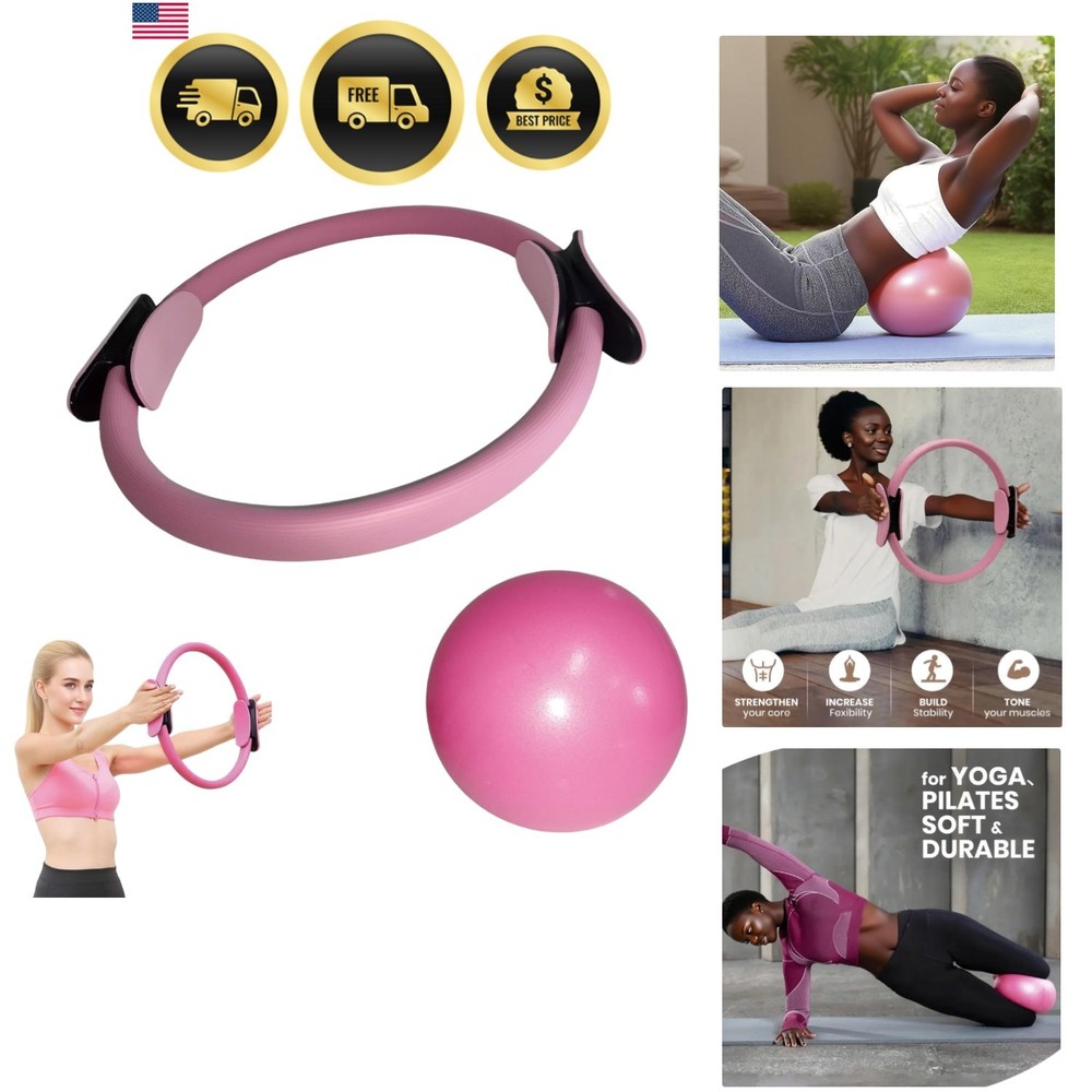 Pilates Ring Resistance Bands Ball Set for Full Body Toning Home Workout