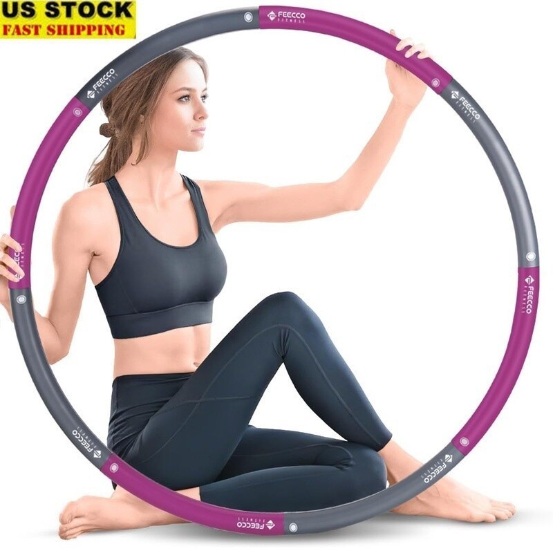 Weighted Fitness Hoop 3kg Adjustable Detachable Sections Weight Loss Exercise US