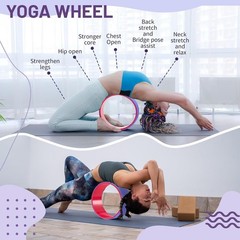 3 Pack ABS Yoga Wheel Set 660 Lbs Foam Roller Back Pain & Stretching Back Wheel
