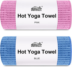HOMEXCEL Hot Yoga Towels 2 Pack, (26.5″ x 72″) Non-Slip & Ultra-Absorbent Microf
