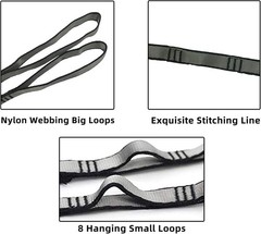 Wear Resistant Nylon Daisy Chain Straps for Anti Gravity Yoga 1.1m Grey