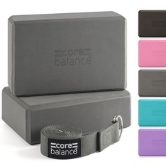 Yoga Blocks Twin Pack & FREE Yoga Strap, 2 Pack EVA Foam Blocks, Ro…