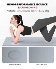 Large Yoga Mat – 72″x36″ Extra Wide Exercise Mat – 1/4″ Thick Dual Color PVC …