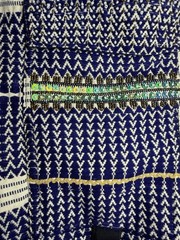 Jean-Louis Sherrer Pull String Yoga Mat Zip Bag Designer Natural Knit Blue White