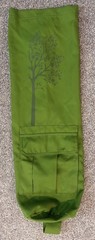 Green Tote Bag for Exercise Yoga Mat Cargo Button Pocket Strap approx 28×9”