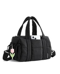 Reiki Gym Bag for Women Puffy Yoga Mat Travel Weekender Mini 5L 5L-Jet Black