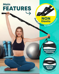 Stretching Strap Non Elastic Yoga Strap with Loops – Stretching Band for Physica