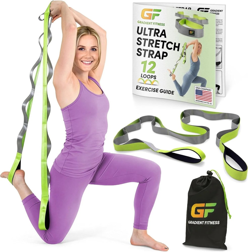 Gradient Fitness Stretching Strap for Physical Therapy, 12 Multi-Loop Stretch St