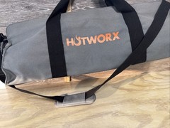 Hotworx Gym Yoga Mat Bag Shoulder Strap Duffel Gray EUC With Stretch Bands NIP