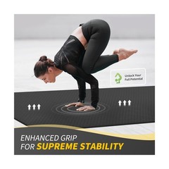 CAMBIVO Yoga Mat 72″ x 48″ Large Workout Mat for Home Gym Flooring | 6mm-12mm…