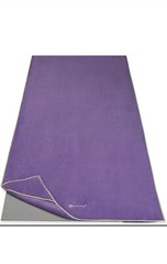 Gaiam Yoga Mat Towel Purple Full Size Microfiber Stay Dry Absorbent 26”x70” NEW
