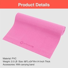 Thick Non-Slip Yoga Mat: Premium Exercise Mat with Carry Strap for Home and G…