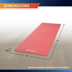 Circuit Fitness by 1/4-inch (6mm) Non Slip Multi-Purpose Exercise Yoga Mat wi…