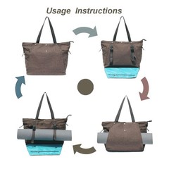 Yoga Mat Bag Gym Tote Multi Pockets Women Drawstring Carrier Pilates Travel