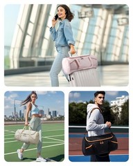 BAGSMART Gym Bag for Men & Women, Lightweight Duffel with Shoe Compartment, W…
