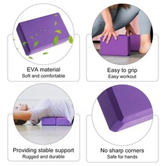 Yoga Block Set of 2 Yoga Block Yoga Blocks High Density Eva Foam, Non-Slip Leic…