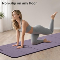 Folding Yoga Mat Extra Thick 0.4 Inch, Foldable Yoga Mat 75 x 26 Inches, TPE