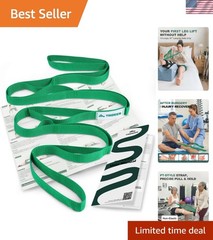 Portable Non-Elastic Stretch Strap for Hamstring, Shoulder & Full-Body Stretches