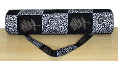 Indian White Black Patchwork Yoga Mat Carrier Bag Mandala Large Shoulder Strap