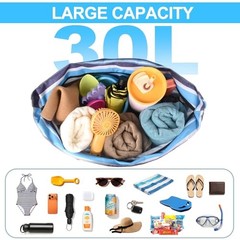 Large Beach Bag Women,Beach Bags Waterproof Sandproof with Zipper Wet Blue