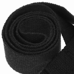 2Pcs Durable Cotton Yoga Mat Straps Black Adjustable Carrying Sling