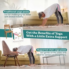 60 Chair Yoga Exercises – Gentle Workouts for 4″ x 6″ Cards, Green