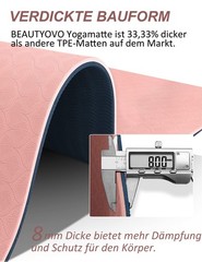 Yoga Mat Non Slip with Carry Strap, 8mm Extra Thick Yoga Mat, TPE Pollutant F…