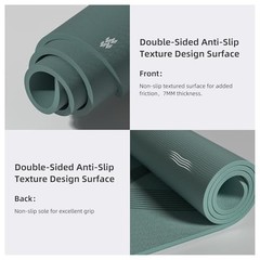 Yoga Mat High Density Exercise Mat, 76″x32″x0.27″Thick Wide & Large Olive Green